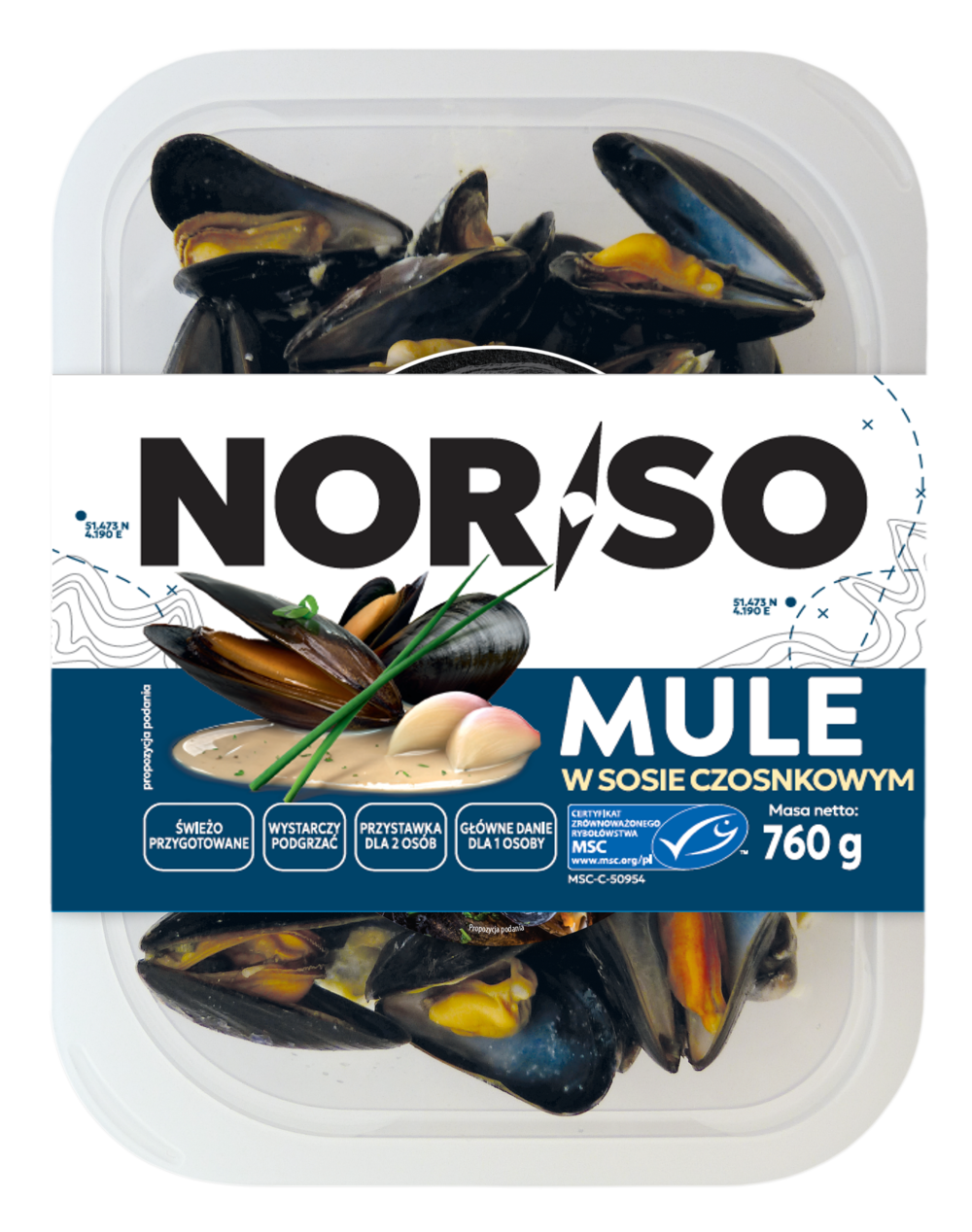 Mule w sosie czosnkowym