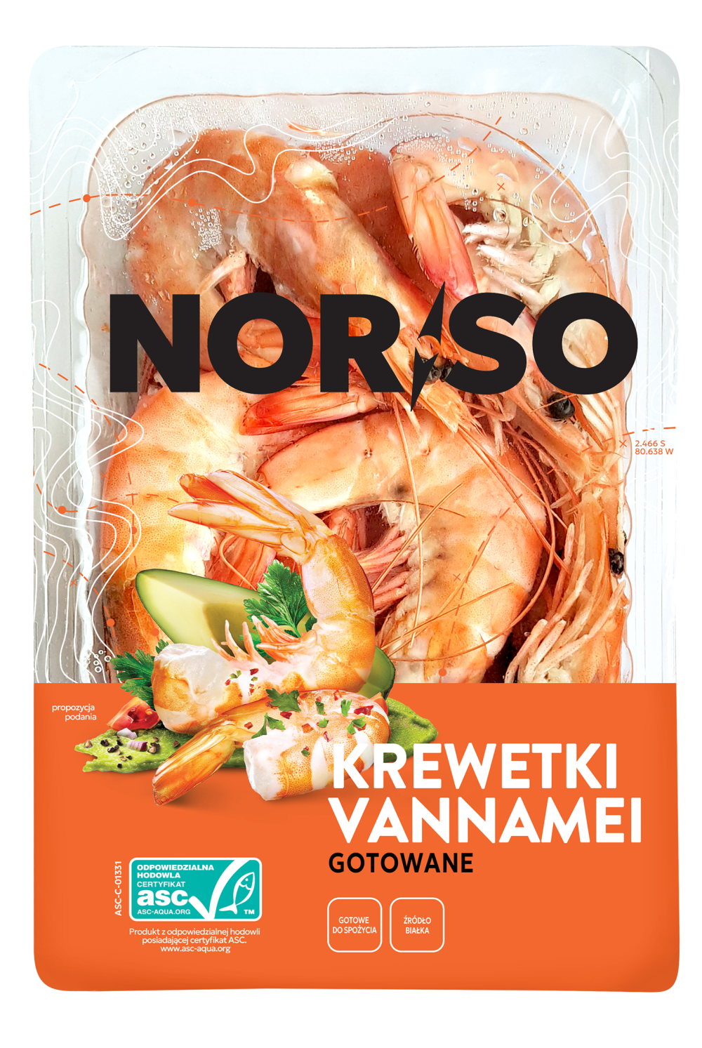 Krewetki gotowane cale