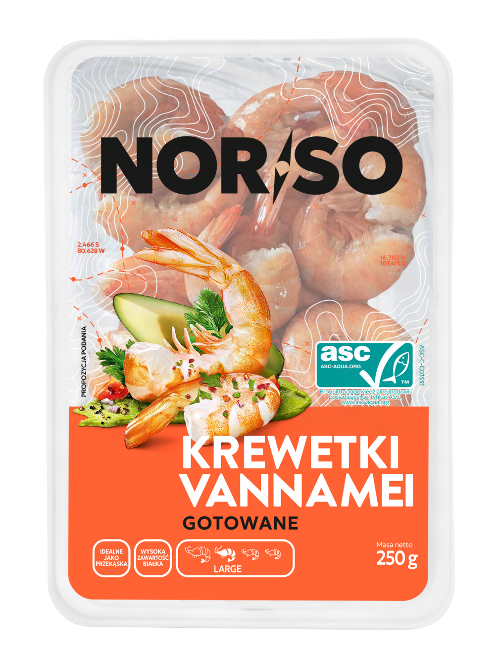 Krewetki gotowane tacka