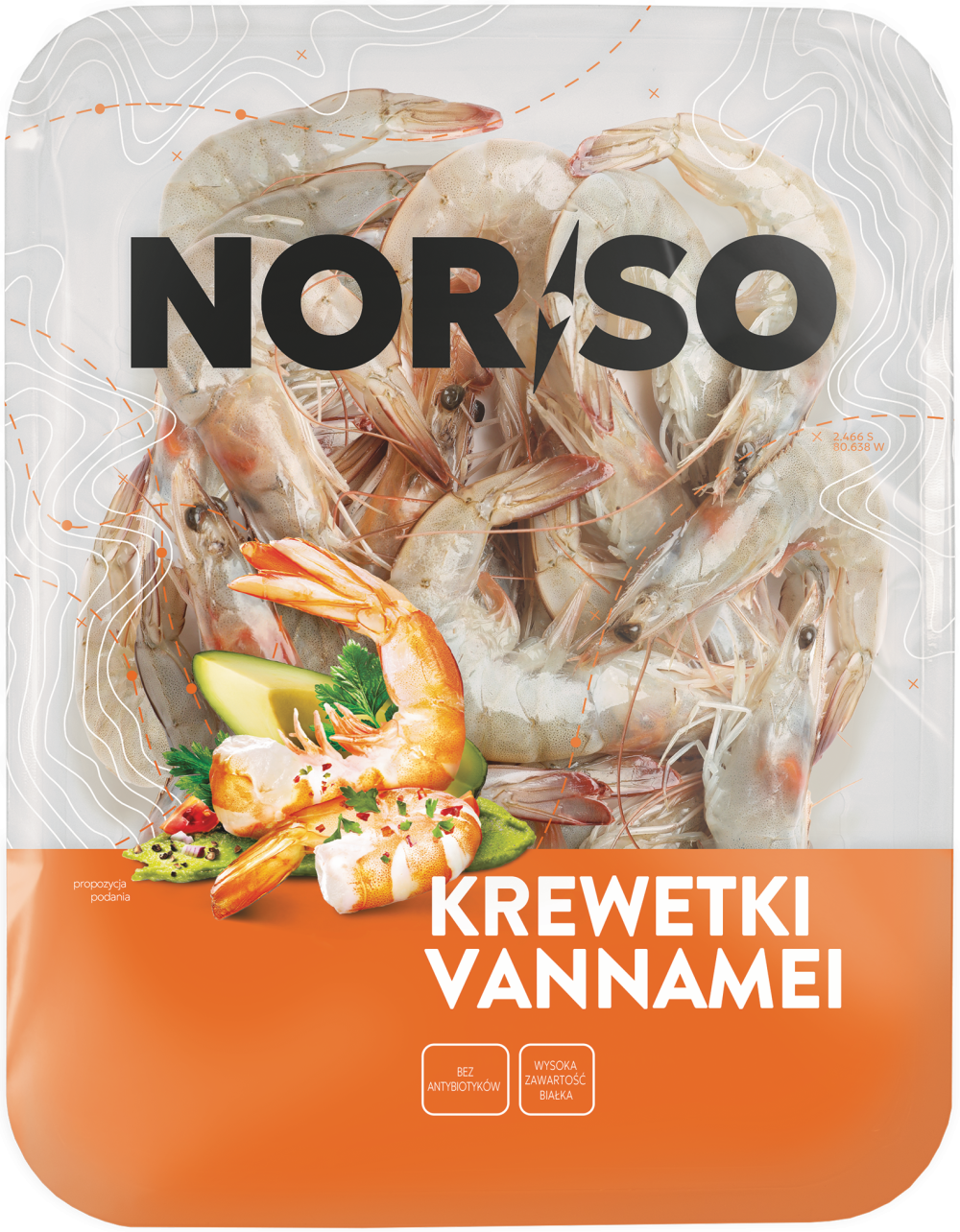 Krewetki vannamei surowe tacka