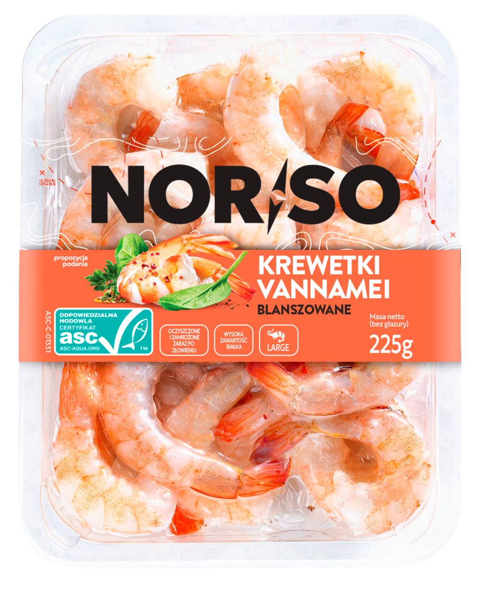 Krewetki blanszowane tacka